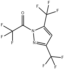 1-[3,5-Bis(trifluoromethyl)-1H-pyrazol-1-yl]-2,2,2-trifluoroethan-1-one, 3,5-Bis(trifluoromethyl)-1-(2,2,2-trifluoroethanoyl)-1H-pyrazole Structure
