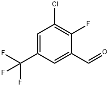 3-클로로-2-플루오로-5-(트리플루오로메틸)벤잘데하이드 구조식 이미지