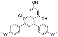 1-벤조피릴륨,5,7-디히드록시-2,4-비스(p-메톡시페닐)-,염화물 구조식 이미지