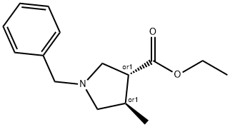 (3R,4R)-ETHYL 1-BENZYL-4-METHYLPYRROLIDINE-3-CARBOXYLATE 구조식 이미지