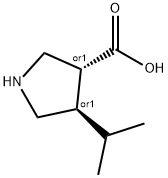 3-Pyrrolidinecarboxylicacid,4-(1-methylethyl)-,(3R,4R)-rel-(9CI) 구조식 이미지