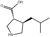 (3R,4R)-4-이소부틸피롤리딘-3-카르복실산 구조식 이미지