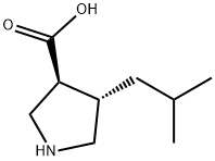 (3S,4S)-4-ISOBUTYLPYRROLIDINE-3-CARBOXYLIC ACID Structure