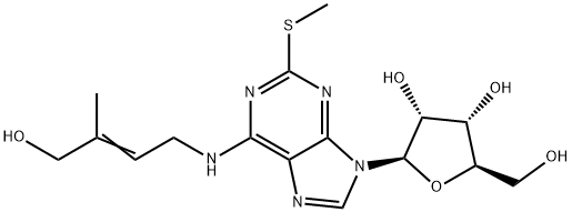 N(6)-(4-히드록시이소펜테닐)-2-메틸티오아데노신 구조식 이미지