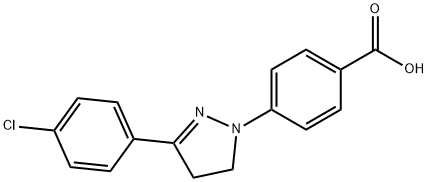 4-[3-(4-chlorophenyl)-4,5-dihydro-1H-pyrazol-1-yl]benzoic acid 구조식 이미지