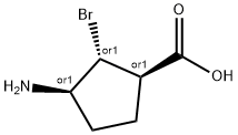 Cyclopentanecarboxylic acid, 3-amino-2-bromo-, (1R,2R,3R)-rel- (9CI) Structure