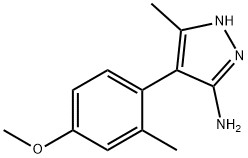 4-(4-Methoxy-2-methylphenyl)-5-methyl-1H-pyrazol-3-amine Structure