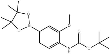 4-(TERT-BUTOXYCARBONYLAMINO)-3-METHOXYPHENYLBORONIC ACID, PINACOL ESTER Structure