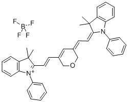 2-((E)-2-[5-[(Z)-2-(3,3-DIMETHYL-1-PHENYL-1,3-DIHYDRO-2H-INDOL-2-YLIDENE)ETHYLIDENE]-2H-PYRAN-3(6H)-YL]ETHENYL)-3,3-DIMETHYL-1-PHENYL-3H-INDOLIUM TETRAFLUOROBORATE Structure