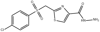 2-[[(4-클로로페닐)술포닐]메틸]-1,3-THIAZOLE-4-CARBOHYDRAZIDE 구조식 이미지