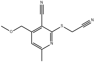 2-Cyanomethylsulfanyl-4-methoxymethyl-6-methyl-nicotinonitrile Structure
