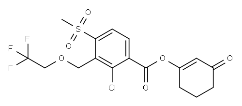 BENZOIC ACID, 2-CHLORO-4-(METHYLSULFONYL)-3-[(2,2,2-TRIFLUOROETHOXY)METHYL]-, 3-OXO-1-CYCLOHEXEN-1-YL ESTER Structure