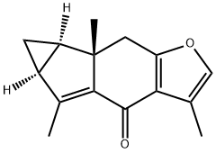 (5aS)-3,5,6bβ-Trimethyl-5aα,6aα,6b,7-tetrahydrocycloprop[2,3]indeno[5,6-b]furan-4(6H)-one Structure