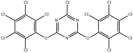 2-Chloro-4,6-bis[(pentachlorophenyl)oxy]-1,3,5-triazine Structure