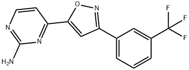 4-[3-[3-(TRIFLUOROMETHYL)PHENYL]ISOXAZOL-5-YL]PYRIMIDIN-2-AMINE 구조식 이미지