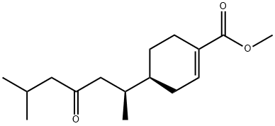 1-Cyclohexene-1-carboxylic acid, 4-(1,5-dimethyl-3-oxohexyl)-, methyl  ester, (1S,4S)-(-)- Structure