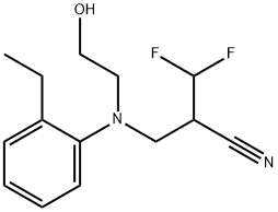 2-[[(2-ethylphenyl)(2-hydroxyethyl)amino]methyl]-3,3-difluoro-Propanenitrile Structure