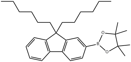 2-(9,9-dihexyl-9H-fluoren-2-yl)-4,4,5,5-tetraMethyl-1,3,2-dioxaborolane 구조식 이미지