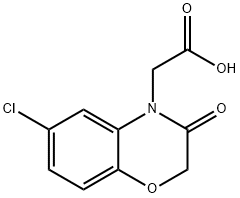 (6-CHLORO-3-OXO-2,3-DIHYDRO-4H-1,4-BENZOXAZIN-4-YL)ACETIC ACID 구조식 이미지