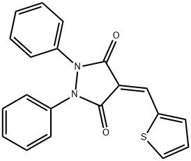 1,2-디페닐-4-(2-티에닐메틸렌)-3,5-피라졸리딘디온 구조식 이미지