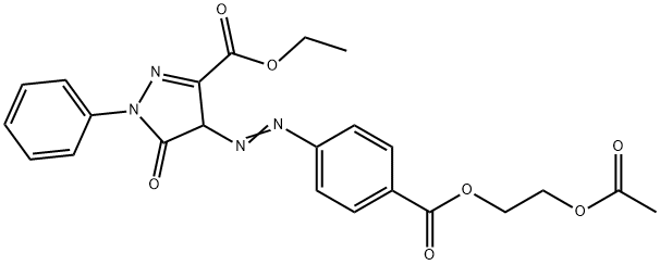 ethyl 4-[[4-[[2-(acetoxy)ethoxy]carbonyl]phenyl]azo]-4,5-dihydro-5-oxo-1-phenyl-1H-pyrazole-3-carboxylate  구조식 이미지