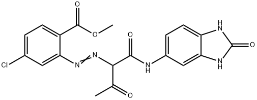 methyl 4-chloro-2-[[1-[[(2,3-dihydro-2-oxo-1H-benzimidazol-5-yl)amino]carbonyl]-2-oxopropyl]azo]benzoate 구조식 이미지