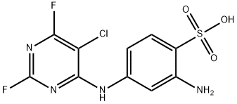 2-amino-4-[(5-chloro-2,6-difluoro-4-pyrimidinyl)amino]benzenesulphonic acid Structure