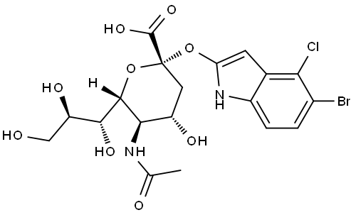 5-BROMO-4-CHLOROINDOL-3-YL-5-ACETAMIDO-3,5-DIDEOXY-ALPHA-D-GLYCERO-D-GALACTO 2-NONULOPYRANOSIDONIC ACID AMMONIUM Structure