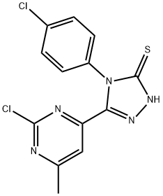 5-(2-CHLORO-6-METHYLPYRIMIDIN-4-YL)-4-(4-CHLOROPHENYL)-4H-1,2,4-TRIAZOLE-3-THIOL Structure