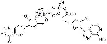 (2R,3R,4R,5R)-5-[[[[(2R,3R,4R,5R)-5-(6-aminopurin-9-yl)-3,4-dihydroxy-oxolan-2-yl]methoxy-hydroxy-phosphoryl]oxy-hydroxy-phosphoryl]oxymethyl]-2-[4-(hydrazinecarbonyl)pyridin-1-yl]-4-hydroxy-oxolan-3-olate 구조식 이미지