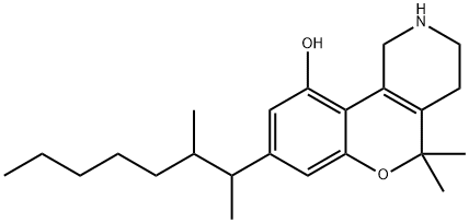 8-(1,2-Dimethylheptyl)-1,3,4,5-tetrahydro-5,5-dimethyl-2H-[1]benzopyrano[4,3-c]pyridin-10-ol 구조식 이미지