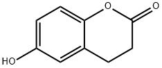 3,4-dihydro-6-hydroxy-2H-1-benzopyran-2-one 구조식 이미지