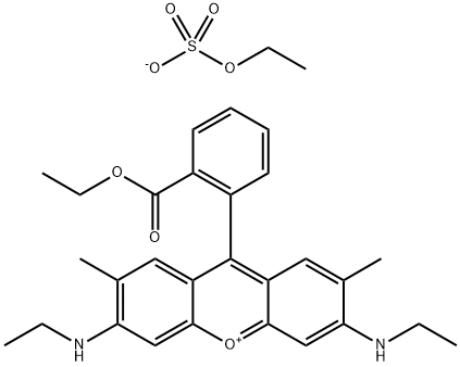 9-[2-(ethoxycarbonyl)phenyl]-3,6-bis(ethylamino)-2,7-dimethylxanthylium ethyl sulphate Structure