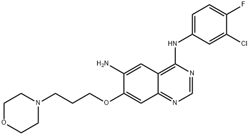 N4-(3-chloro-4-fluorophenyl)-7-(3-Morpholinopropoxy)quinazoline-4,6-diaMine 구조식 이미지