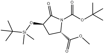 (2S,4R)-1-tert-butyl 2-Methyl 4-((tert-butyldiMethylsilyl)oxy)-5-oxopyrrolidine-1,2-dicarboxylate Structure