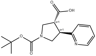 BOC-(TRANS)-4-(2-PYRIDINYL)-PYRROLIDINE-3-CARBOXYLIC ACID Structure