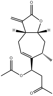 [(1R)-1-[(1R,3S,7R)-3-methyl-8-methylidene-9-oxo-10-oxabicyclo[5.3.0]dec-4-en-4-yl]-3-oxo-butyl] acetate Structure
