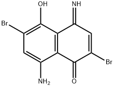 8-amino-2,6-dibromo-5-hydroxy-4-iminonaphthalen-1(4H)-one Structure