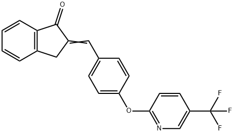 2-[(Z)-(4-{[5-(trifluoromethyl)-2-pyridinyl]oxy}phenyl)methylidene]-1H-inden-1(3H)-one Structure