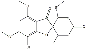 7-Chloro-4,6-dimethoxy-6'-methyl-2'-(methylthio)spiro[benzofuran-2(3H),1'-[2]cyclohexene]-3,4'-dione Structure