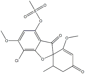 7-Chloro-2',6-dimethoxy-6'-methyl-3,4'-dioxospiro[benzofuran-2(3H),1'-cyclohexan]-2'-ene-4-yl=methanesulfonate 구조식 이미지