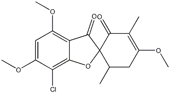 7-Chloro-4,4',6-trimethoxy-3',6'-dimethylspiro[benzofuran-2(3H),1'-cyclohexan]-3'-ene-2',3-dione 구조식 이미지