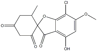 7-Chloro-4-hydroxy-6-methoxy-6'-methylspiro[benzofuran-2(3H),1'-cyclohexane]-2',3,4'-trione Structure