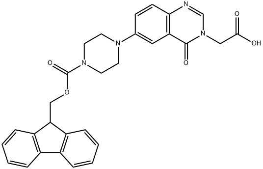 6-(N-FMOC-PIPERAZIN-1-YL)-4(3H)-QUINAZOLINONE-3-ACETIC ACID 구조식 이미지