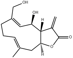 (3aS,4R,5Z,9E,11aS)-3a,4,7,8,11,11a-Hexahydro-4-hydroxy-6-hydroxymethyl-10-methyl-3-methylenecyclodeca[b]furan-2(3H)-one Structure