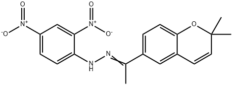 6-[1-[2-(2,4-Dinitrophenyl)hydrazono]ethyl]-2,2-dimethyl-2H-1-benzopyran 구조식 이미지