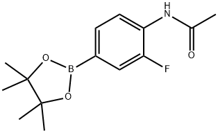 N-(2-Fluoro-4-(4,4,5,5-tetramethyl-1,3,2-dioxaborolan-2-yl)phenyl)acetamide 구조식 이미지