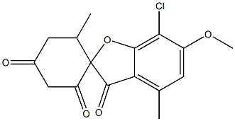 7-Chloro-6-methoxy-4,6'-dimethylspiro[benzofuran-2(3H),1'-cyclohexane]-2',3,4'-trione 구조식 이미지