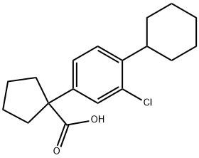 1-(3-Chloro-4-cyclohexylphenyl)cyclopentanecarboxylic acid Structure