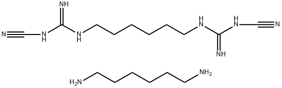Poly(hexamethylenebicyanoguanide-hexamethylenediamine) hydrochloride Structure